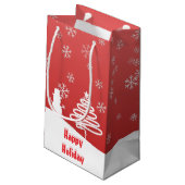 Witte Kerst Winter Wonderland Snowman Tree Klein Cadeauzakje (Achterkant Gekanteld)