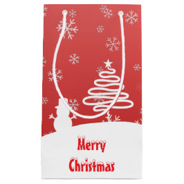 Witte Kerst Winter Wonderland Snowman Tree Klein Cadeauzakje