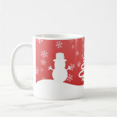 Witte Kerst Winter Wonderland Snowman Tree Koffiemok (Links)