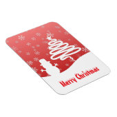 Witte Kerst Winter Wonderland Snowman Tree Magneet (Rechterzijde)