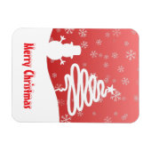 Witte Kerst Winter Wonderland Snowman Tree Magneet (Horizontaal)