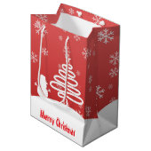 Witte Kerst Winter Wonderland Snowman Tree Medium Cadeauzakje (Voorkant Gekanteld)