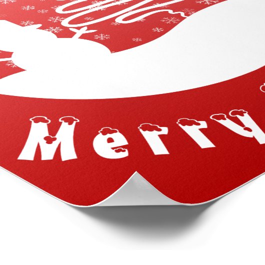 Witte Kerst Winter Wonderland Snowman Tree Poster (Hoek)