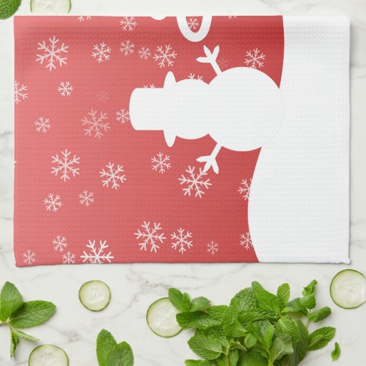 Witte Kerst Winter Wonderland Snowman Tree Theedoek (Gevouwen)