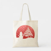 Witte Kerst Winter Wonderland Snowman Tree Tote Bag (Achterkant)