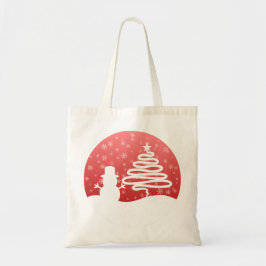 Witte Kerst Winter Wonderland Snowman Tree Tote Bag