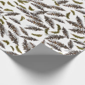 Witte Kerst Winterse Denneappels Inpakpapier (Hoek)
