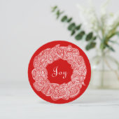 Witte kerst Wreath Feestdagenkaart (Staand voorkant)