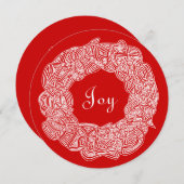 Witte kerst Wreath Feestdagenkaart (Voorkant / Achterkant)