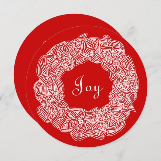 Witte kerst Wreath Feestdagenkaart (Voorkant / Achterkant)