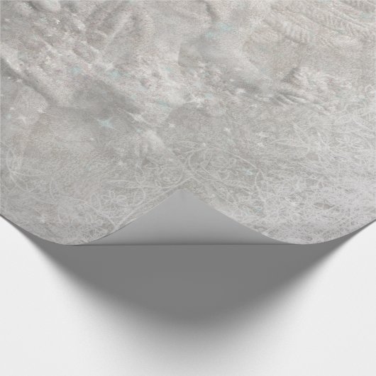 Witte kerstagel cadeaupapier (Hoek)