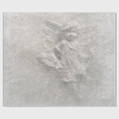 Witte kerstagel cadeaupapier (Vlak)