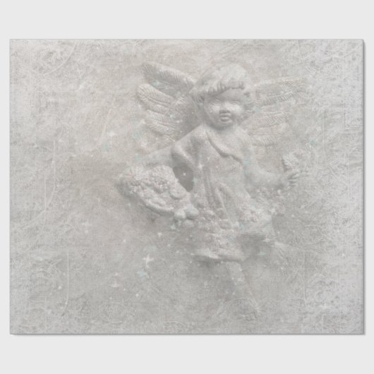 Witte kerstagel cadeaupapier (Vlak)