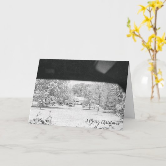 Witte kerstavond feestdag kaart (Gele Bloem)