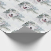 Witte kerstbal cadeaupapier (Hoek)