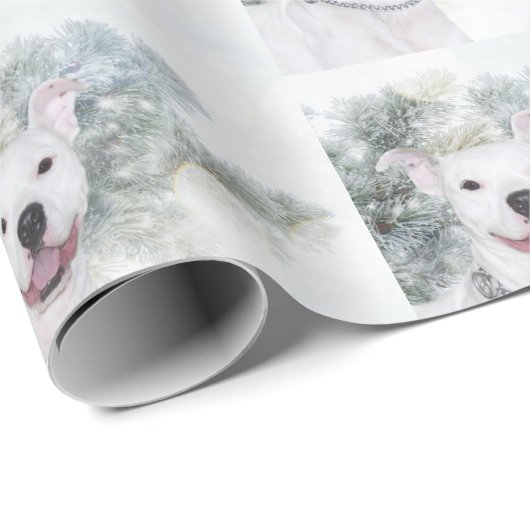 Witte kerstbal cadeaupapier (Rol Hoek)