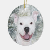 Witte kerstbal keramisch ornament (Links)