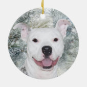 Witte kerstbal keramisch ornament (Achterkant)