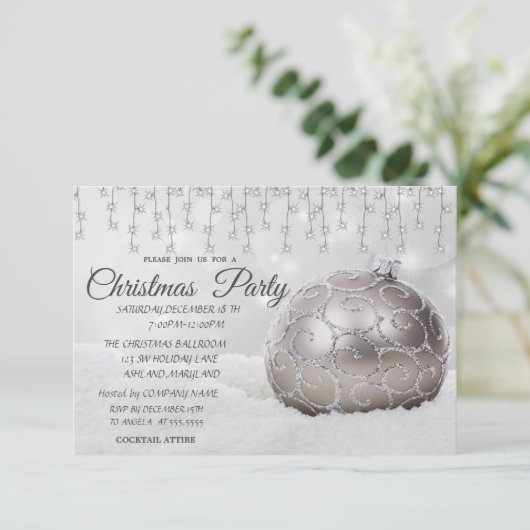 Witte kerstbal, lichte kerst van het Bedrijf Kaart (Staand voorkant)