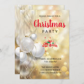 Witte kerstbalken en gespannen kralen kaart (Voorkant / Achterkant)