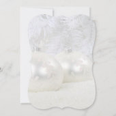 Witte Kerstballen Bedrijfs Kerstfeest Kaart (Achterkant)