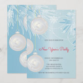 Witte kerstballen kaart (Voorkant / Achterkant)