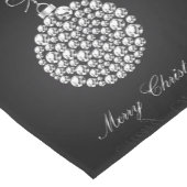 Witte kerstballen korte tafelloper (Hoek)