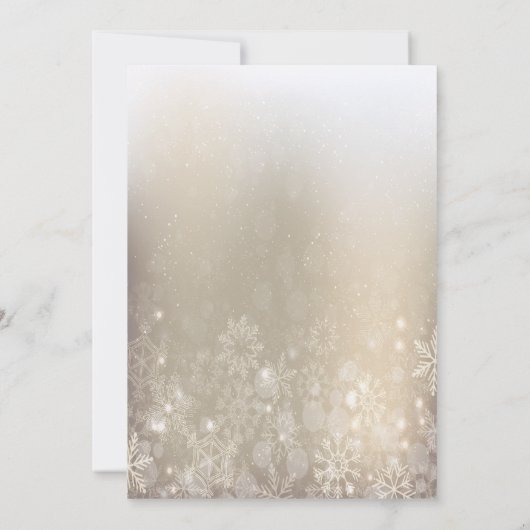 Witte Kerstballen, Snowflakes Bedrijfsfeest Kaart (Achterkant)