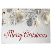 Witte kerstballen Snowflakes String Lights Groot Cadeauzakje (Voorkant)