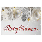 Witte kerstballen Snowflakes String Lights Groot Cadeauzakje (Achterkant)