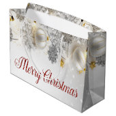 Witte kerstballen Snowflakes String Lights Groot Cadeauzakje (Achterkant Gekanteld)