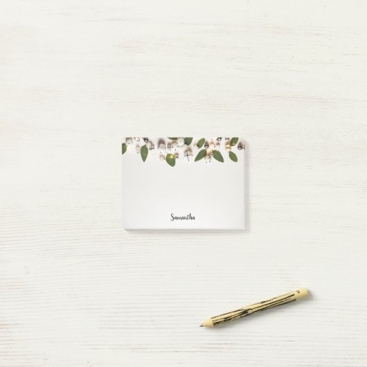 Witte kerstballetjes Post-it Notes (Op bureau)