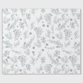 Witte kerstbessen cadeaupapier (Vlak)