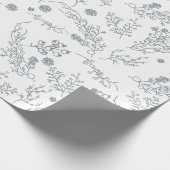 Witte kerstbessen cadeaupapier (Hoek)