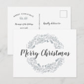 Witte kerstbessen wintervakantie briefkaart (Voorkant / Achterkant)