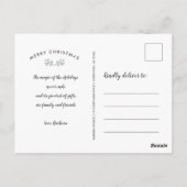 Witte kerstbessen wintervakantie briefkaart (Achterkant)