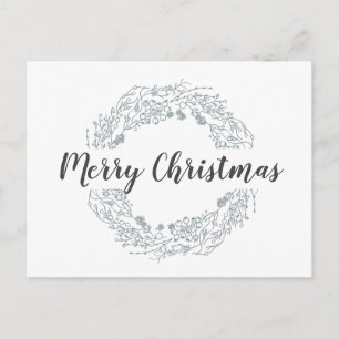 Witte kerstbessen wintervakantie briefkaart