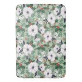 Witte kerstbloemen en rode bessen badmat (Voorkant Verticaal)
