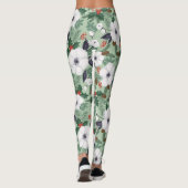 Witte kerstbloemen en rode bessen leggings (Achterkant)