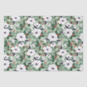 Witte kerstbloemen en rode bessen tissuepapier (Voorkant)