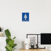 Witte kerstbomen Blauwe Decoraties - Droge Kerstmi (Thuiskantoor)