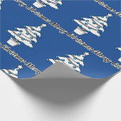 Witte kerstbomen Blauwe Decoraties - Droge Kerstmi Cadeaupapier (Hoek)