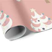 Witte kerstbomen cadeaupapier (Rol Hoek)