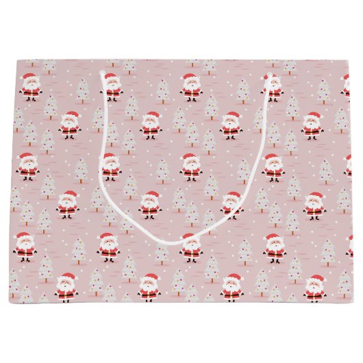 Witte kerstbomen en kerstmis groot cadeauzakje (Voorkant)