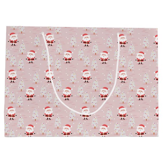 Witte kerstbomen en kerstmis groot cadeauzakje (Achterkant)