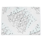 Witte kerstbomen groot cadeauzakje (Voorkant)