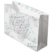 Witte kerstbomen groot cadeauzakje (Voorkant Gekanteld)