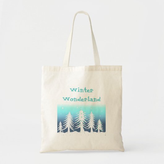 Witte kerstbomen in een winterland tote bag (Voorkant)
