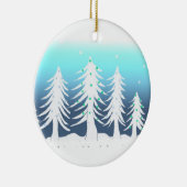 Witte kerstbomen keramisch ornament (Rechts)