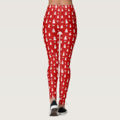 Witte Kerstbomen met Cadeaupatroon Lang Leggings (Achterkant)